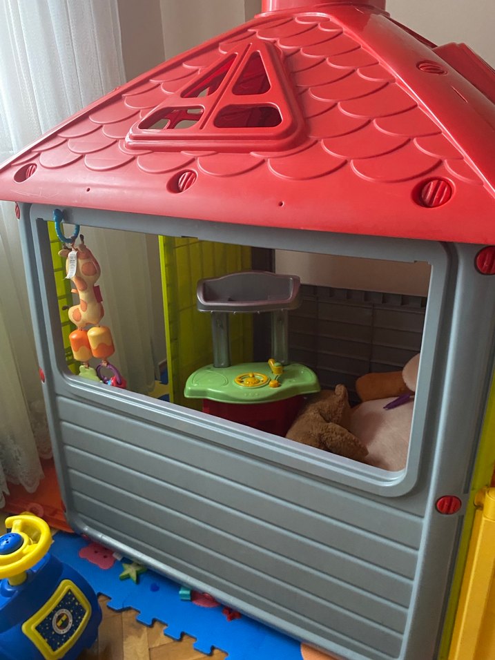 Kırmızı Kaydıraklı Çocuk Oyun Evi - Görsel 3