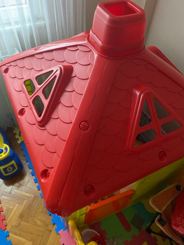 Kırmızı Kaydıraklı Çocuk Oyun Evi - Görsel 4