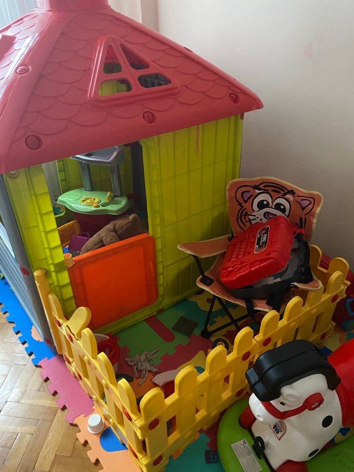 Kırmızı Kaydıraklı Çocuk Oyun Evi - Görsel 5