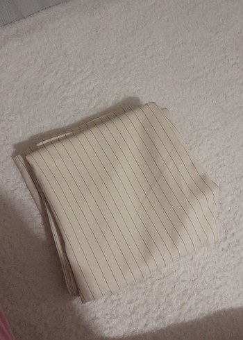 krem Çizgili Kadın Kumaş Pantolon - Görsel 6