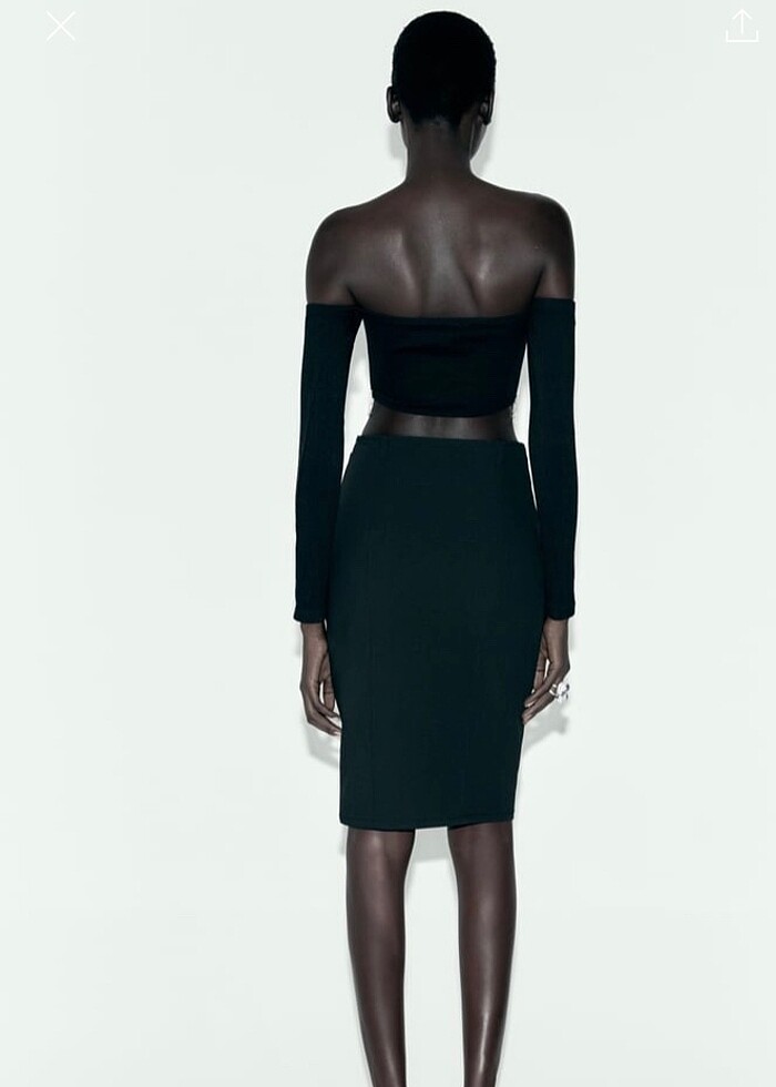 Zara parlak taşlı dikişsiz crop top - Görsel 4