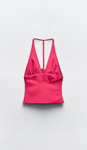 Zara çiçek tasarımlı bluz fuşya - Görsel 8