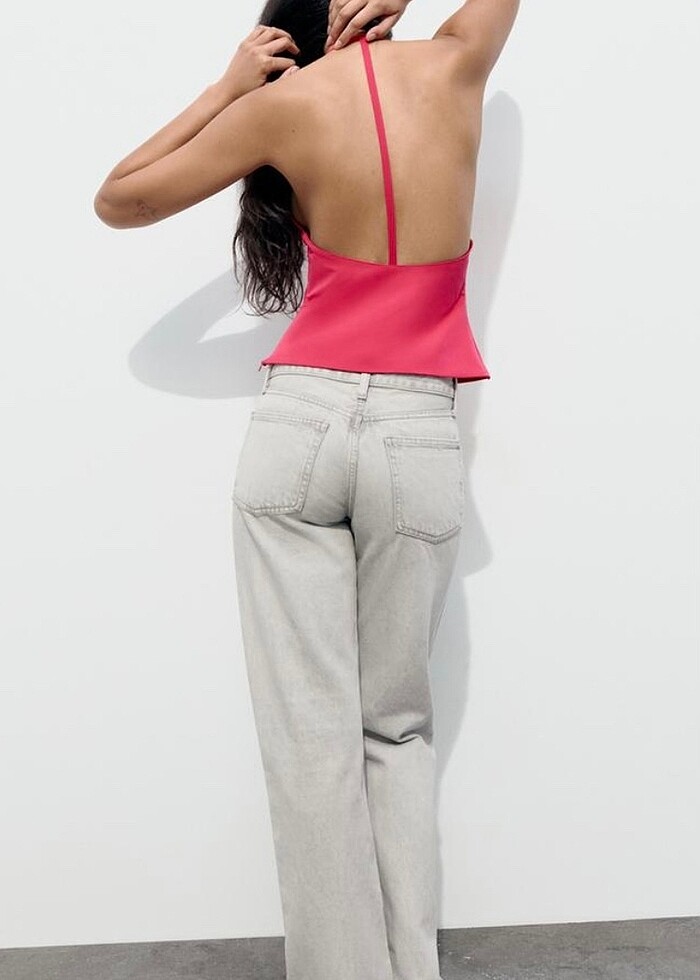 Zara çiçek tasarımlı bluz fuşya - Görsel 5