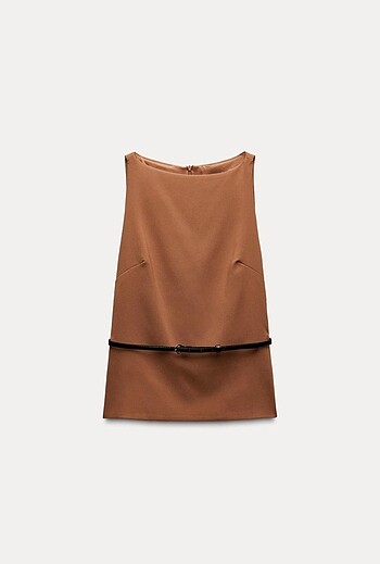 Zara kemerli elastik top toffee