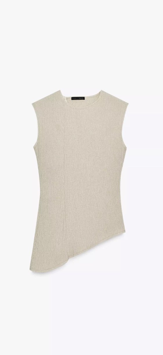 Zara dokulu baggy pantolon ve asimetrik dokulu top takım - Görsel 4