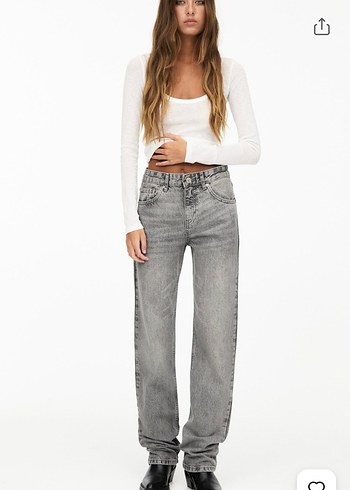 Pull and bear orta bel jean gri