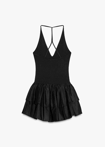 s Beden siyah Renk Zara kontrast halter yaka elbise