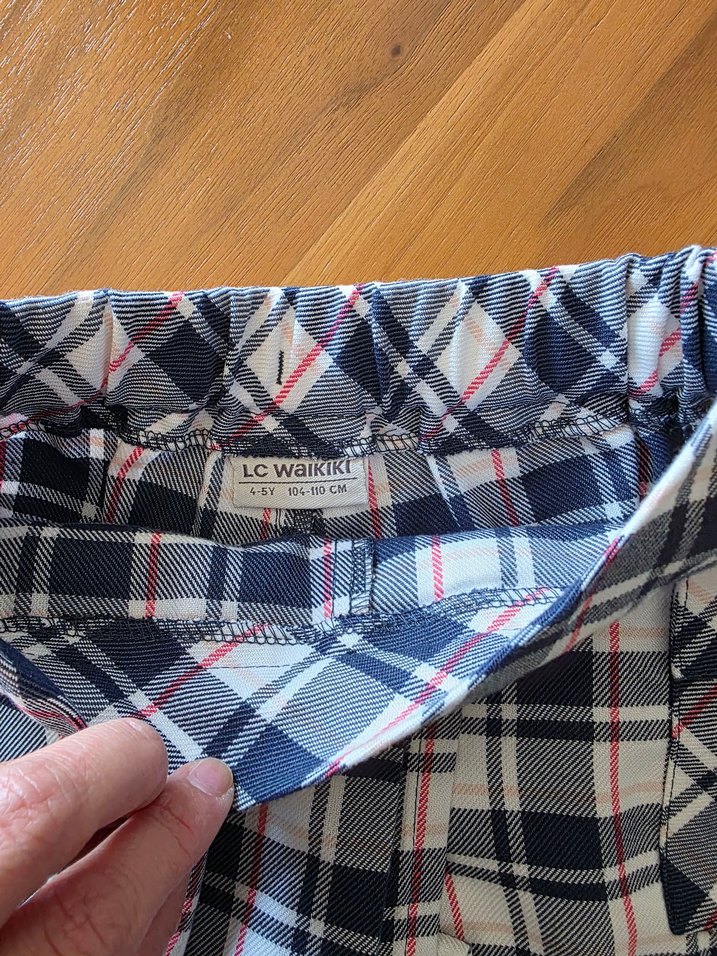 Mavi Ekoseli Pileli Mini Şort - Görsel 4