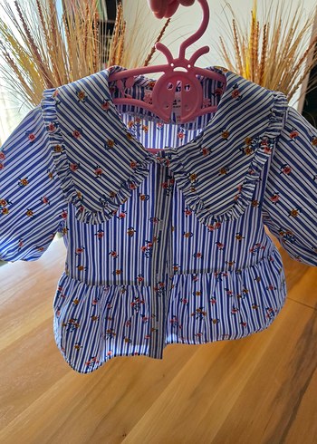 Zara Çiçekli Mavi Pamuklu Takım - Görsel 6