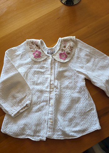 Zara Nakışlı Yakalı Kız Gömlek - Görsel 5