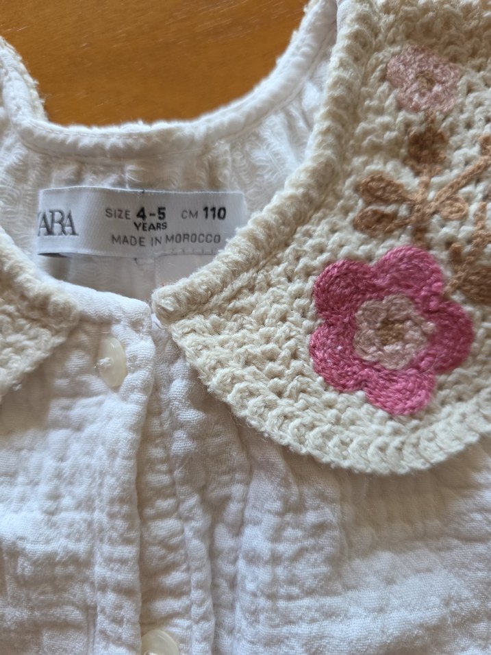 Zara Nakışlı Yakalı Kız Gömlek - Görsel 2