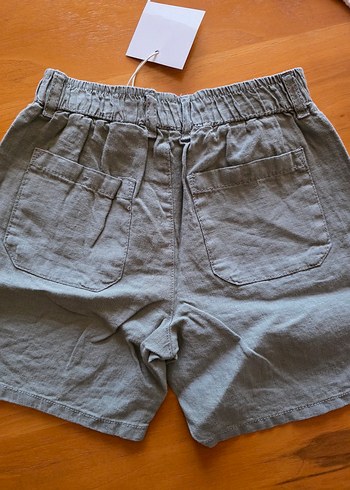 Erkek Keten Yeşil Şort - Görsel 6