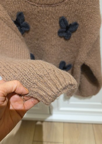 Zara kiz cocuk Kahverengi Örgü kazak - Görsel 2