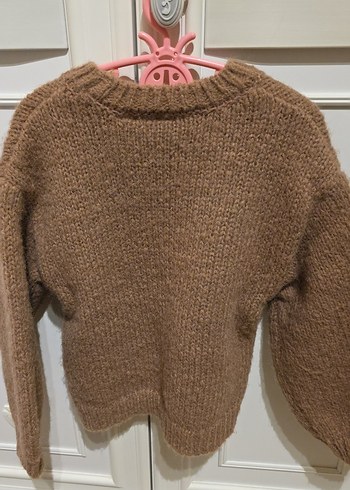 Zara kiz cocuk Kahverengi Örgü kazak - Görsel 4