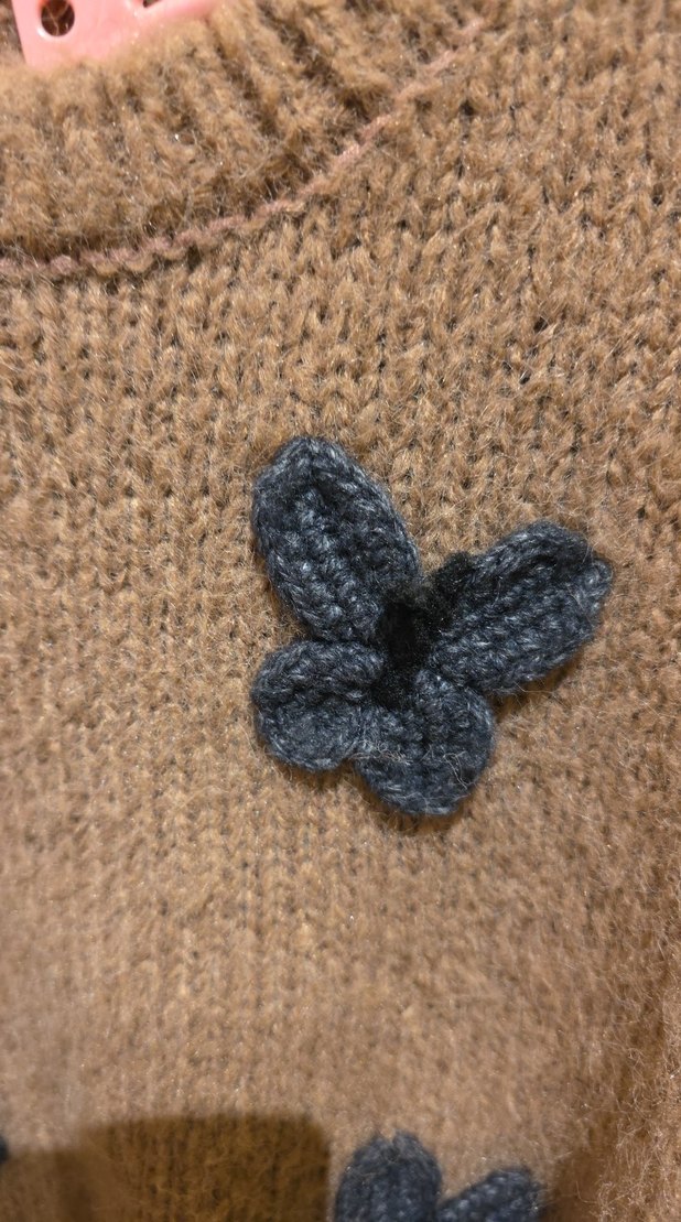 Zara kiz cocuk Kahverengi Örgü kazak - Görsel 3