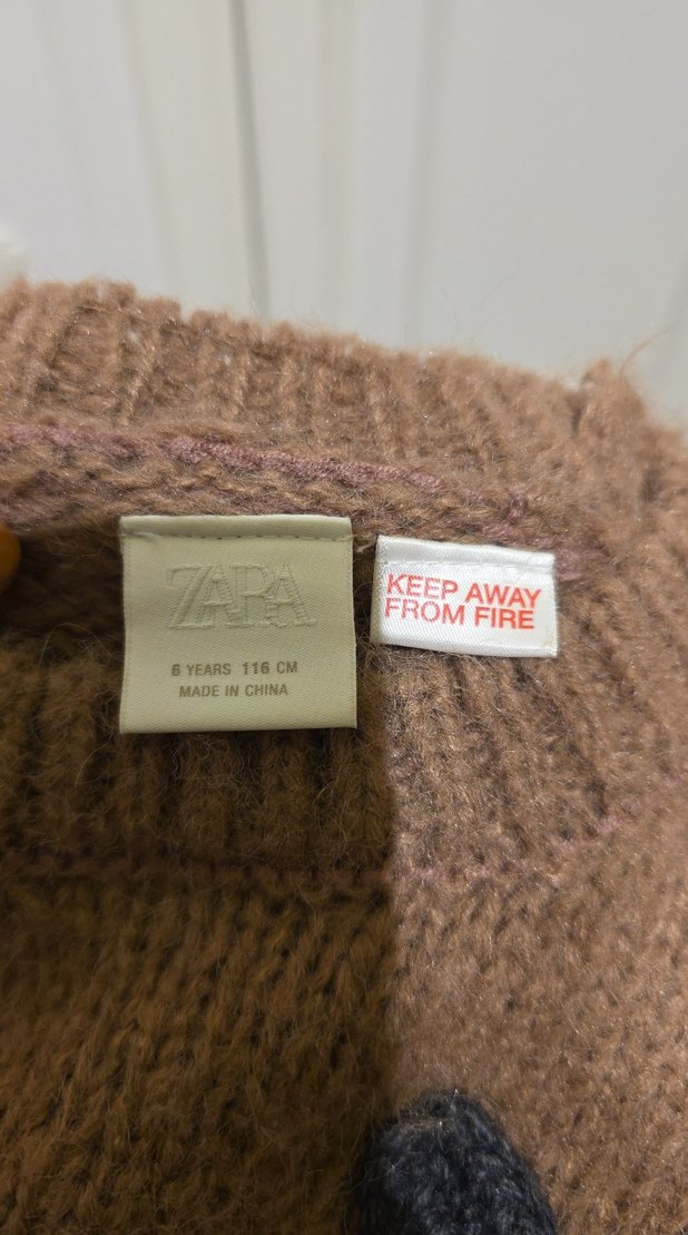 Zara kiz cocuk Kahverengi Örgü kazak - Görsel 5