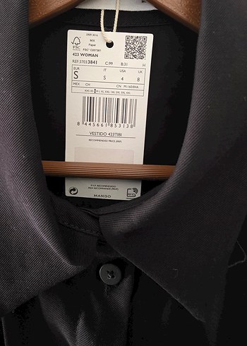 Mango Siyah V Yaka Uzun Elbise - Görsel 4