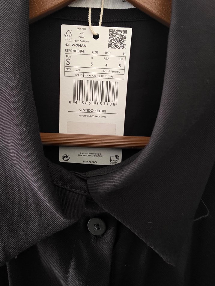 Mango Siyah V Yaka Uzun Elbise - Görsel 4