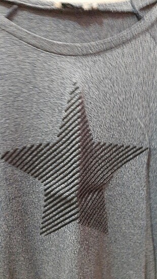 Zara Yıldız baskılı gri sweatshirt 