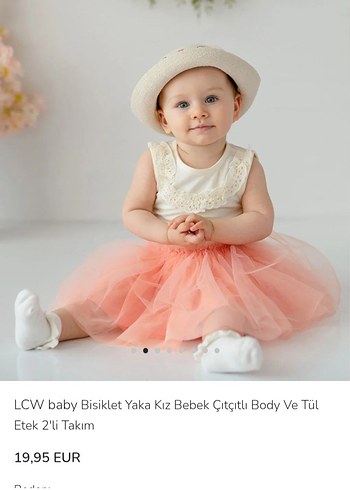 LCW Baby Kız Bebek Tül Etekli Body Takım