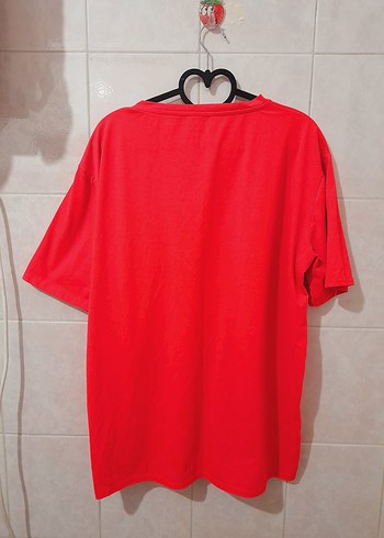 xxl Beden Kırmızı Baskılı Oversize Erkek Tişört