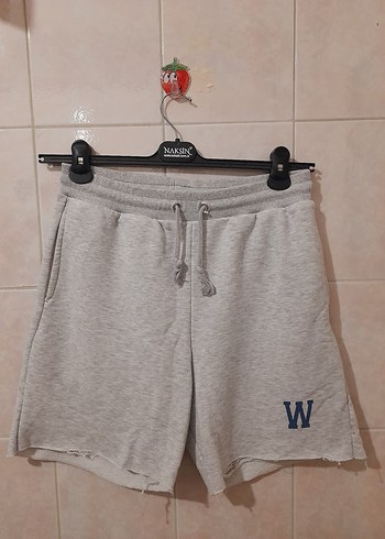 Gri Rahat Mini Şort W Detaylı