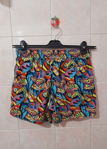 36 Beden Renkli Bağcıklı Erkek Mini Şort