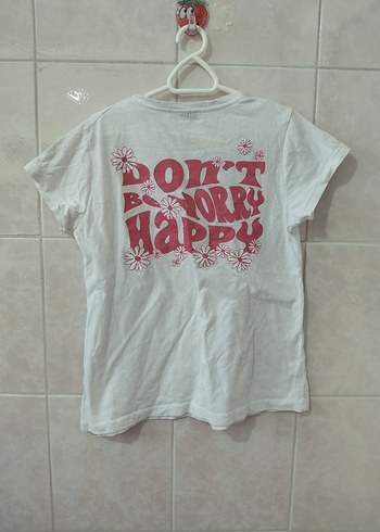 Beyaz Kız Çocuk Baskılı Kısa Kollu Tişört - Görsel 2