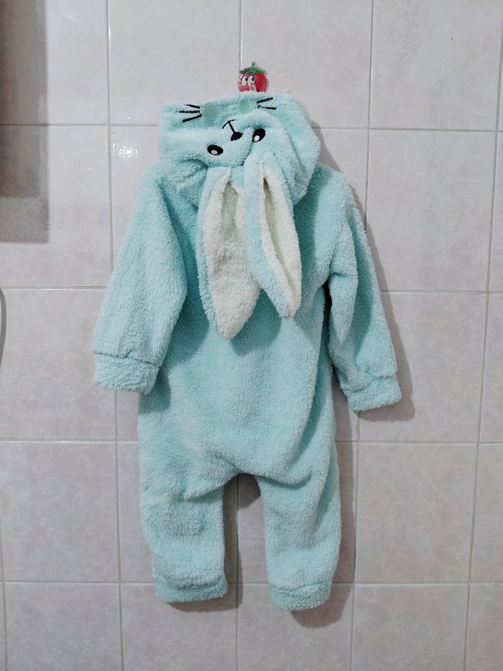 Mavi Peluş Bebek Tulum - Görsel 4