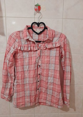 10 Yaş Beden Kız Çocuk Pembe Batik Desenli Düğmeli Kot Pantolon