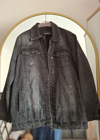 Gri Düğmeli Kadın Denim Ceket - Görsel 2