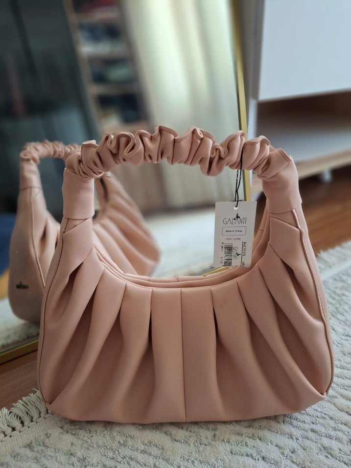 Pudra Pileli Deri Kadın Çanta - Görsel 2