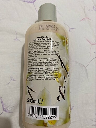 Beden Benri vanilla iced latte vücut losyonu