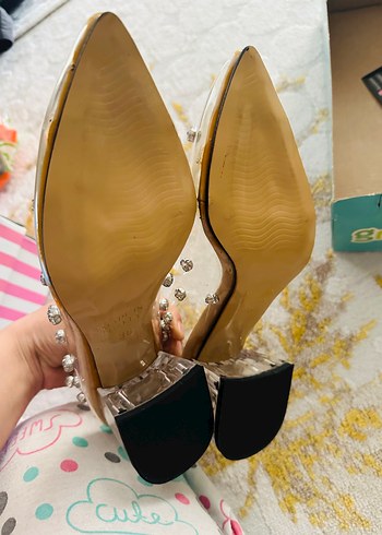 Zara Taşlı Şeffaf Yüksek Topuklu Kadın Ayakkabı