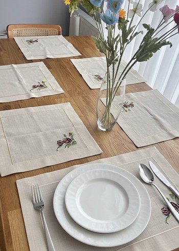 Kanaviçe işleme sofra takımı - Görsel 19