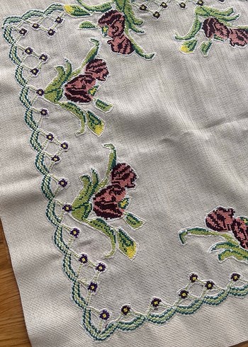 Kanaviçe işleme sofra takımı - Görsel 7