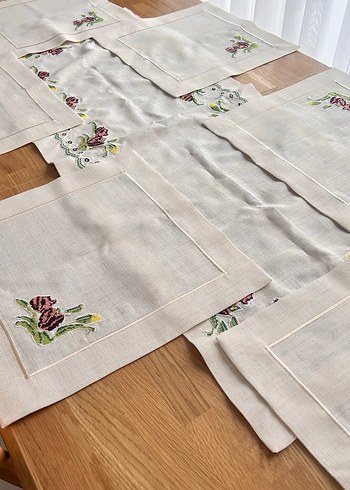 Kanaviçe işleme sofra takımı - Görsel 3