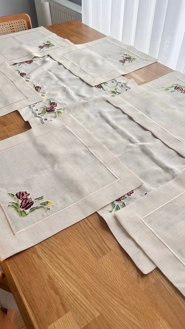 Kanaviçe işleme sofra takımı - Görsel 3