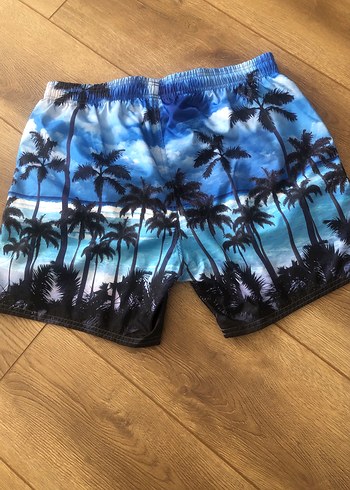 Erkek Mavi Baskılı Mini Mayo Şort - Görsel 2