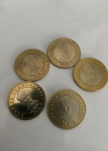 100. Yıl 5 lira, beş lira. - Görsel 2