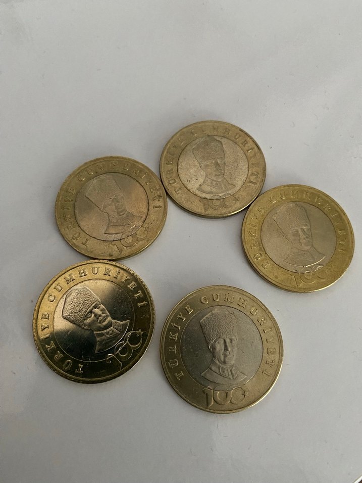 100. Yıl 5 lira, beş lira. - Görsel 2