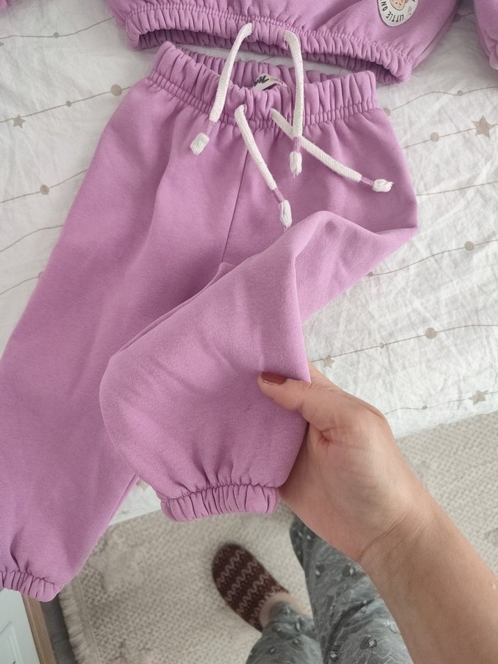 Mor Bebek Kız Uzun Kollu Takım - Görsel 3