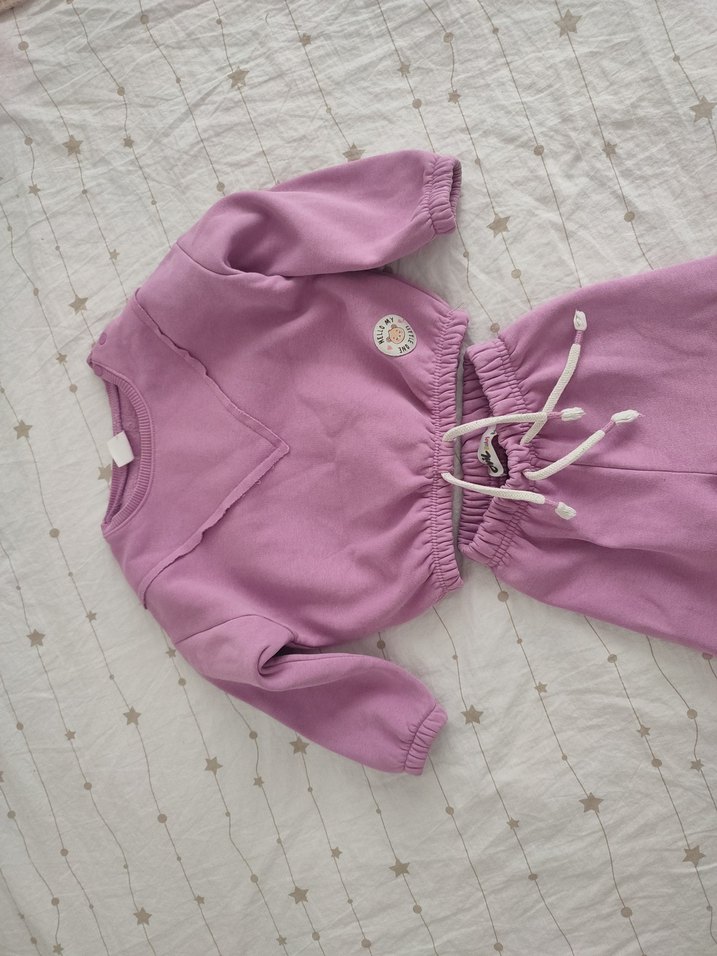 Mor Bebek Kız Uzun Kollu Takım - Görsel 2