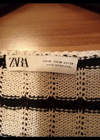 Çizgili V Yaka Örgü Kadın Kazak zara - Görsel 3