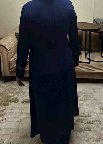 Kadın Lacivert Püsküllü Uzun Elbise 48 beden abiye - Görsel 5