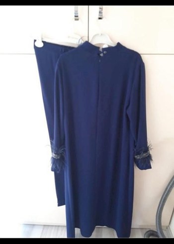 Kadın Lacivert Püsküllü Uzun Elbise 48 beden abiye - Görsel 2