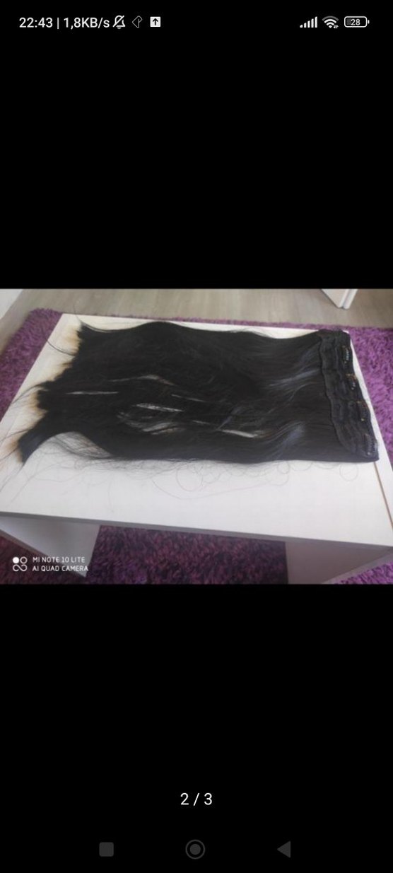 Siyah Postiş Saç - Yeni ve Etiketli - Görsel 3