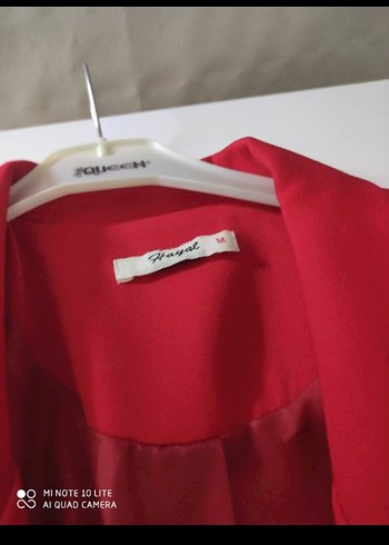 Kırmızı Düğmeli Kadın Mini Blazer - Görsel 3