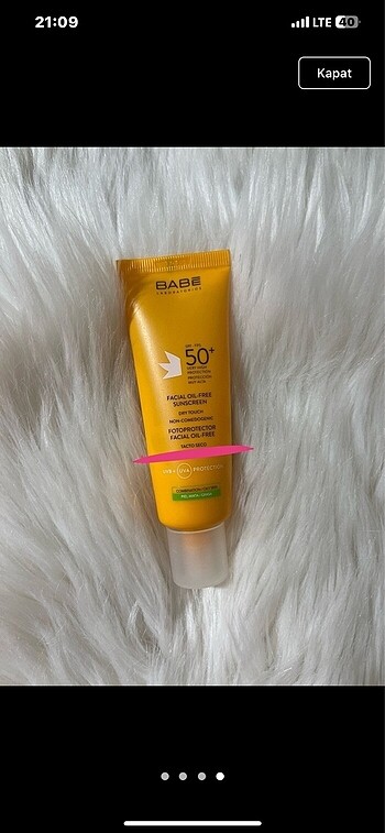  Beden Renk Babe Facial Oil Free Sunscreen