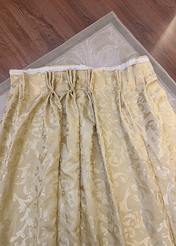 Parlak Bej Düz Desen Perdeler - Görsel 2